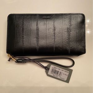 All Saints Black Wristlet Wallet NWT